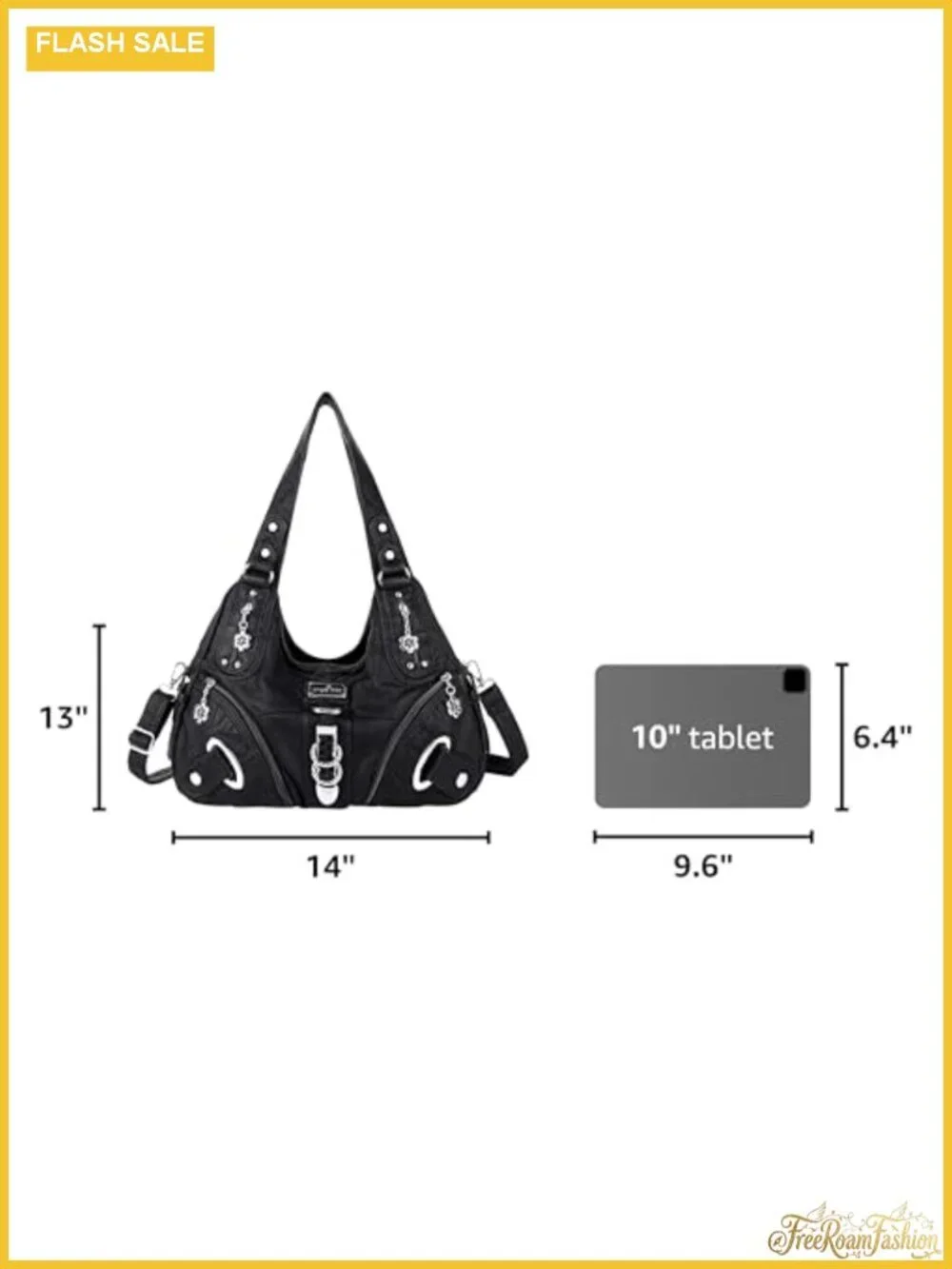 Women's Hobo Handbag Washed PU Leather Satchel Shoulder Bag Large